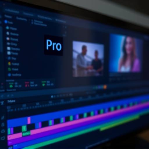 Interface du logiciel Adobe Premiere Pro affichant une timeline de montage vidéo